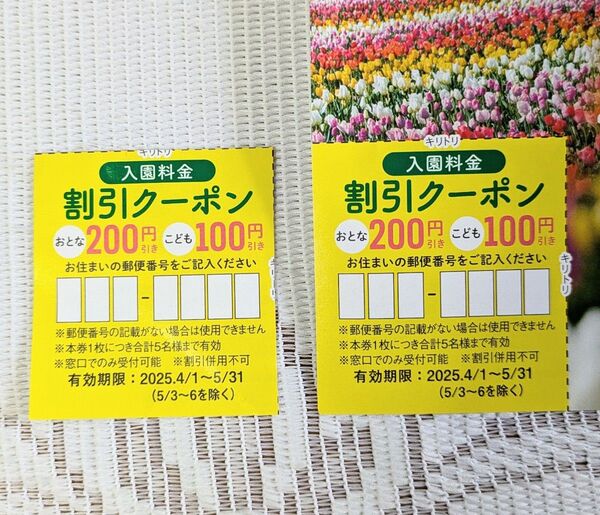 ハーベストの丘★割引クーポン2枚セット☆1枚で5名様まで☆有効期限~2025年5/31(5/3~5/6除く)☆