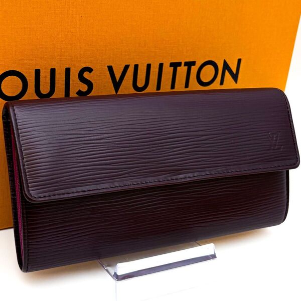 【極美品】ルイヴィトン LOUIS VUITTON エピ ポルトフォイユ サラ 長財布 カシス パープル 紫 お札入れ