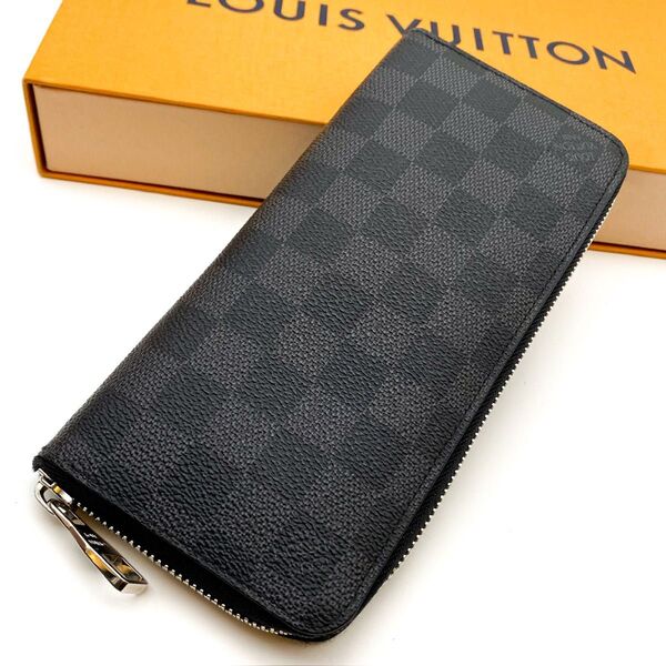 【極美品】ルイヴィトン LOUIS VUITTON ダミエグラフィット ジッピーウォレット ヴェルティカル ラウンドファスナー