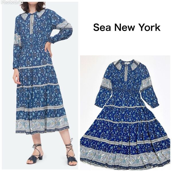 極美品☆シーニューヨーク ペネロペドレス ペイズリー柄 マキシ丈 花柄 フラワープリント