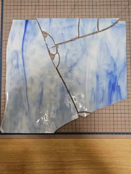 ステンドグラス材料 #15 白・水色・青