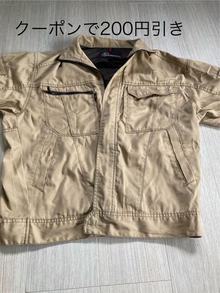 半袖 作業着 作業服 Lサイズ ジャケット ベージュ