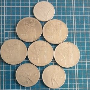 イタリア 旧100リラ硬貨と旧50リラ硬貨 計8枚セット