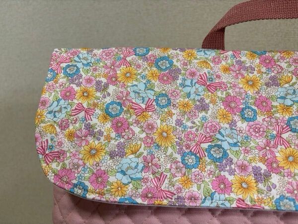 防災頭巾カバー背もたれタイプ ピンク 花柄