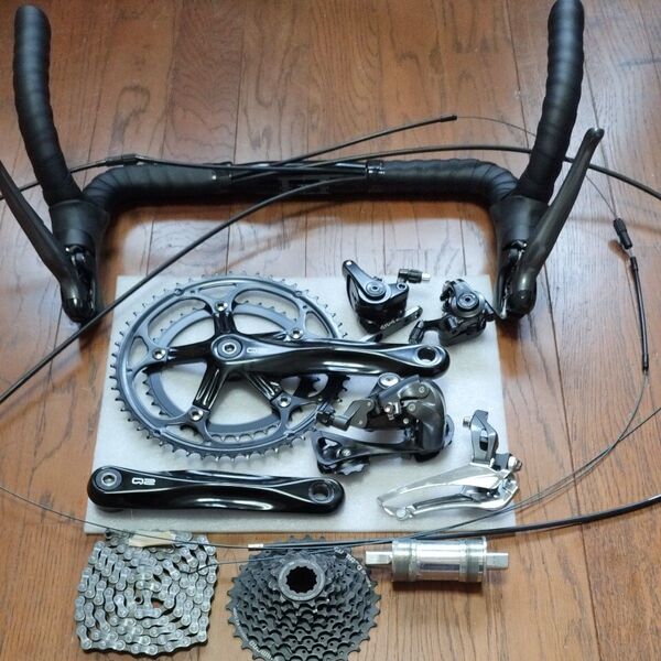 シマノ クラリス Claris ほぼコンポーネントセット 新車外し ハンドル付 ロードバイク化 ミニベロ KHS 本日限定値下げ