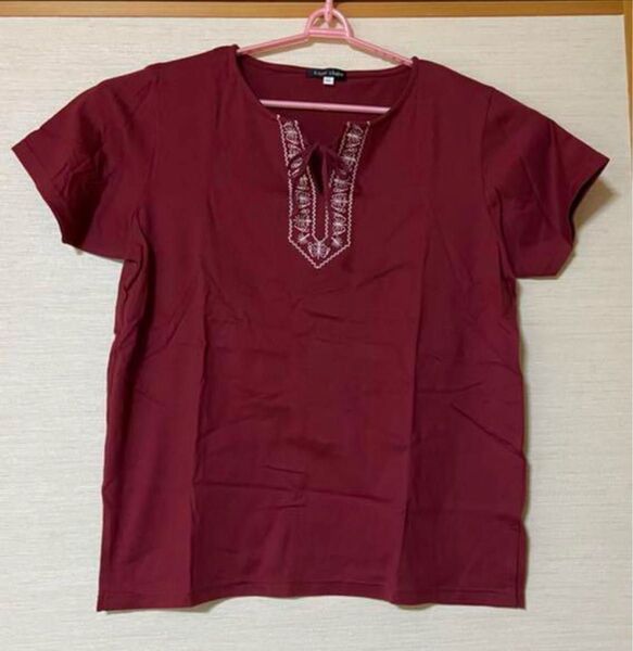 大きいサイズ 半袖 Tシャツ エンジン 胸元リボン LL