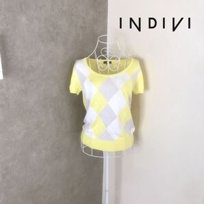 インディヴィ 1度着用 半袖 ニット セーター