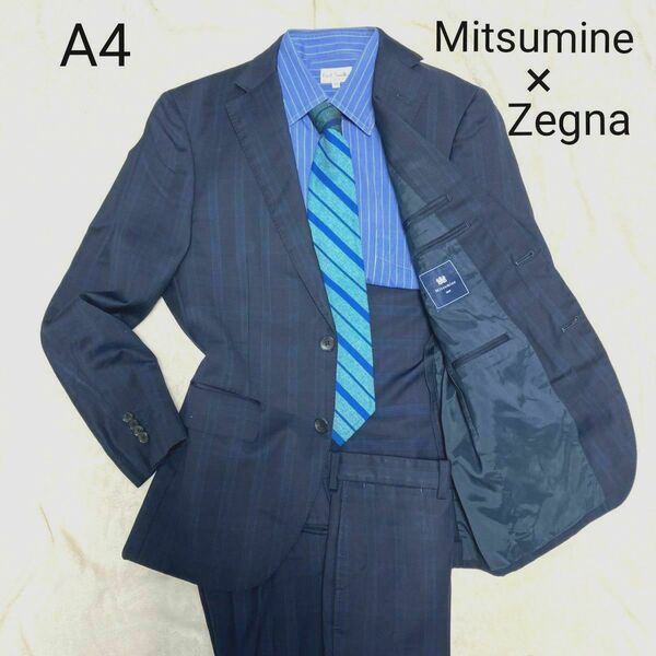 Mitsumine ミツミネ ゼニア セットアップ スーツ ネイビー系 A4