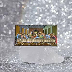 【高品質エナメル仕上げ】ピンバッジ 最後の晩餐 モチーフ アートブローチ 絵画 海外雑貨 輸入雑貨 キリスト ユダ アクセサリー