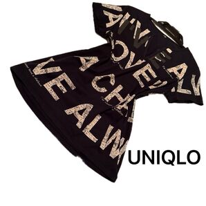 UNIQLO ユニクロ プリントTシャツ ブラック ブラウン 綿100%
