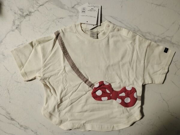 新品タグ付き ミニーマウス Tシャツ 90cm オフホワイト バースデイ
