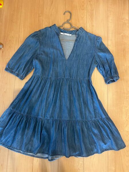 zara デニム ワンピース チュニック