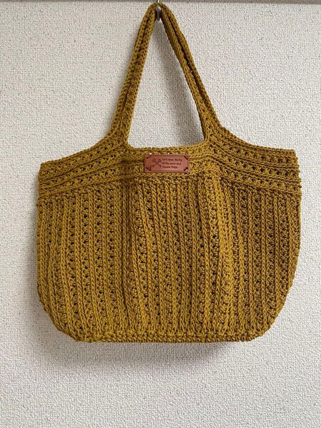 ハンドメイド 一点物 再販無し かぎ針編み トートバッグ 肩掛け可能