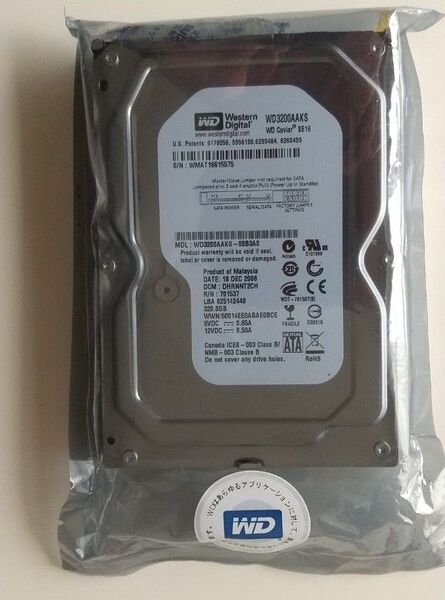Western Digital HDD WD3200AAKS SATA 320GB 新品未使用