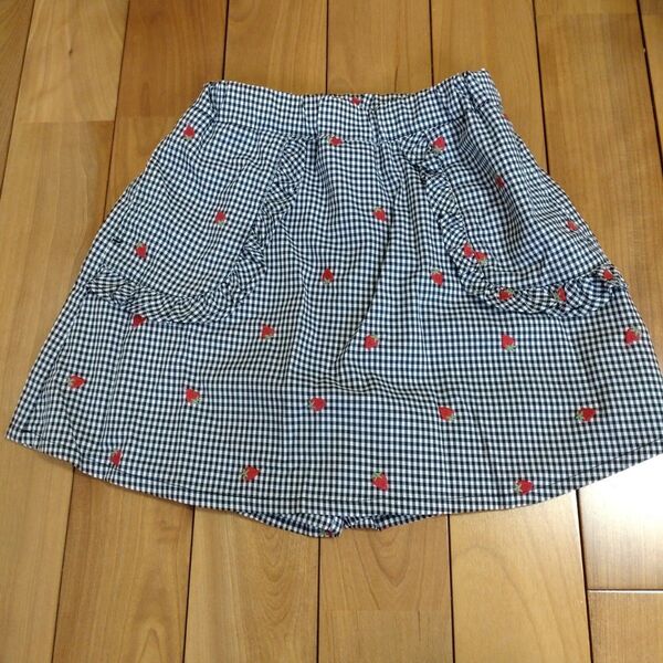 新品 ラポシェビスキュイ チェック ショートパンツ スカパン 130