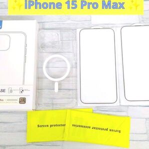 ☆iPhone 15 Pro Max ケース MagSafe 強化ガラスフィルム