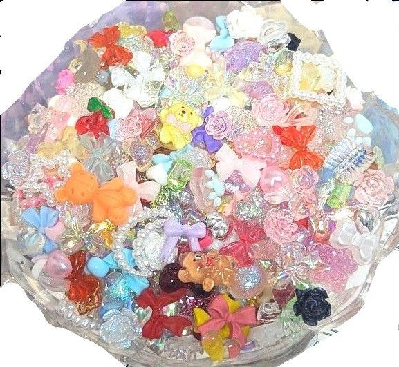 カラフル デコパーツ ハンドメイド ネイル