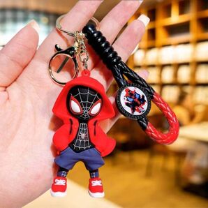 スパイダーマン キーホルダー フィギュア キャラクター チャーム 赤 レッド