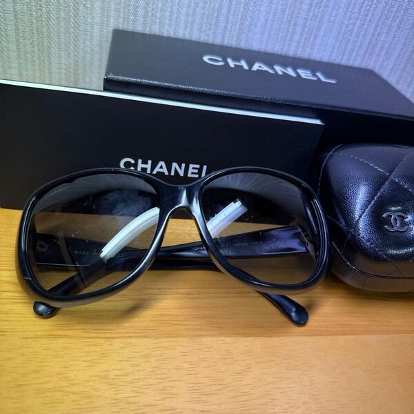 CHANEL サングラス レディース ブラック 黒 ケース付き