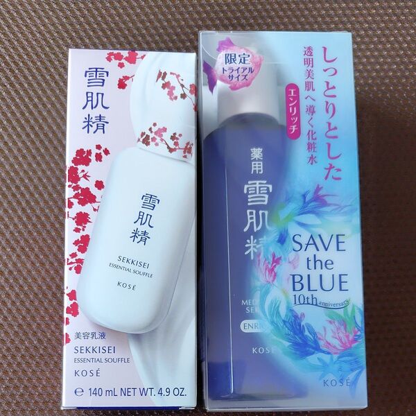 コーセー 雪肌精 化粧水 エンリッチ(しっとり) 140ml 1個/美容乳液 エッセンシャルスフレ 140ml 1個