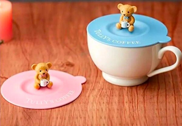 2個セット タリーズコーヒー Tully's ベアフル マグカップキャップ ブルー ピンク くま キャップす