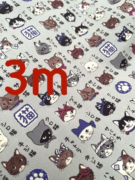 猫図鑑 3m オックス生地 コッカ