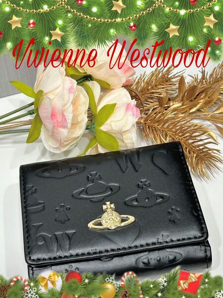 Vivienne Westwood 三つ折り財布 がま口 オーブ 黒