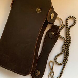 父の日に美新品 ヴィンテージ風メンズ本革ウォレット