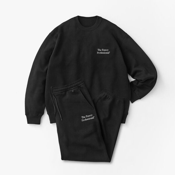 ENNOY PROFESSIONAL CREW SWEAT SET UP(BLACK×WHITE)