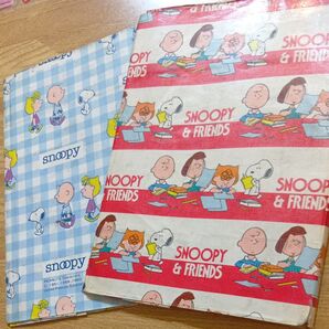 スヌーピー&フレンド含むA5ブックカバー2枚セット①1960年もの ピーナッツ 当時もの 教科書 チャリーブラウン サリー