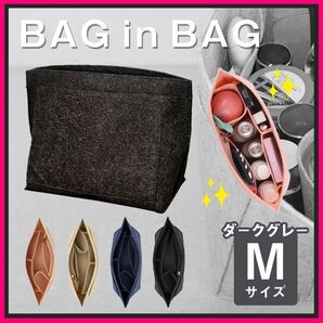 バックインバック ロンシャン 整理整頓 インナーバック 大容量 ダークグレーM