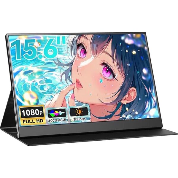 モバイルモニター 15.6インチ 1920*1080 ポータブルモニター IPS液晶パネル 非光沢画面 薄型 保護カバー付き