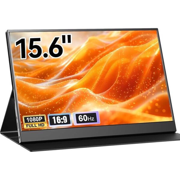 モバイルモニター 15.6インチ 1920×1080 FHD ポータブルディスプレイ 薄型 サブモニター軽量 モバイルディスプレイ