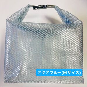 【新品】ビニールポーチ (アクアブルーM) 旅行 温泉 サウナ ジム プール アウトドア 防水 便利 トラベルポーチ 化粧品ポーチ