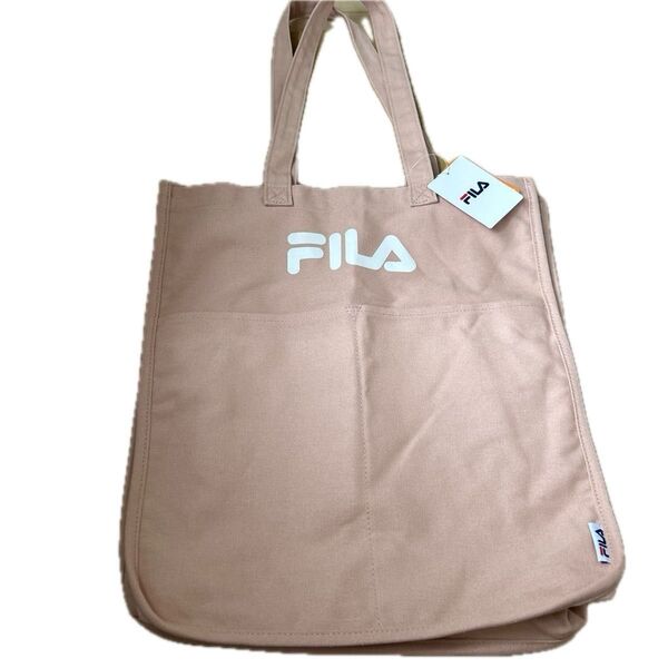 新品未使用 FILA トートバッグ 薄ピンク系 肩掛けショルダー