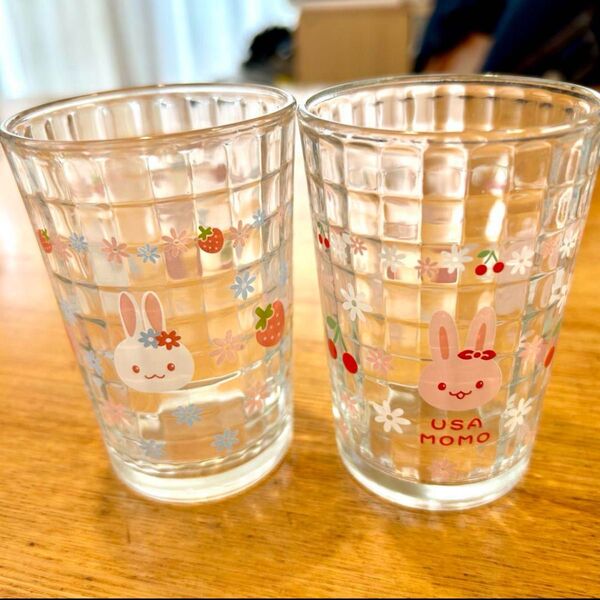 USA MOMO ウサギデザイン コップ 2個セット グラス コップ