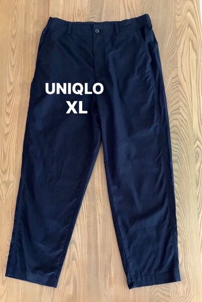 UNIQLO ユニクロ パンツ XLサイズ 綿・麻混 ネイビー ウエストゴム