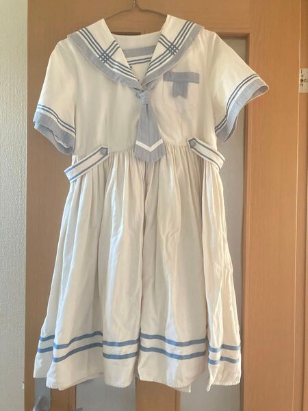 ロリータ セーラー風リボンネクタイワンピース 半袖 中古