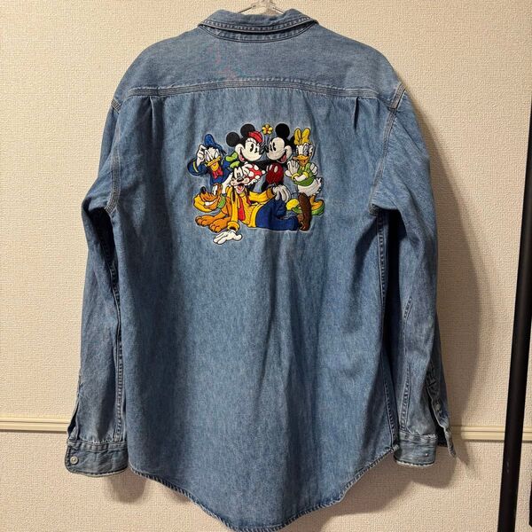 ディズニー 刺繍 デニム シャツ メンズ Disney Store Mサイズ