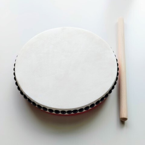 沖縄 パーランクー 直径21cm バチ付き 水牛皮製 エイサー用 太鼓 まるろう三線