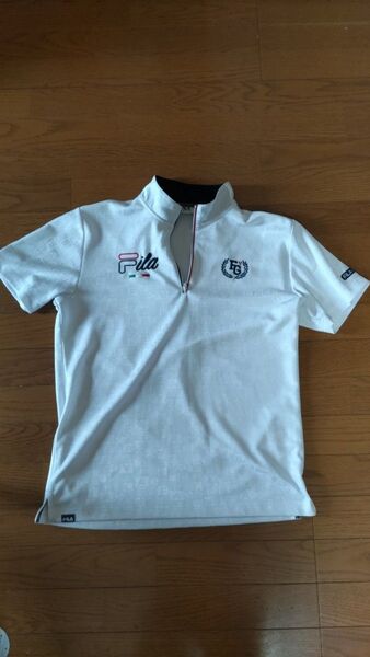FILA ゴルフ ハーフジップシャツ メンズ ホワイト系 L