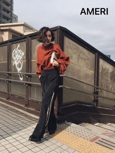 Ameri スカーフレイヤードワイドパンツ