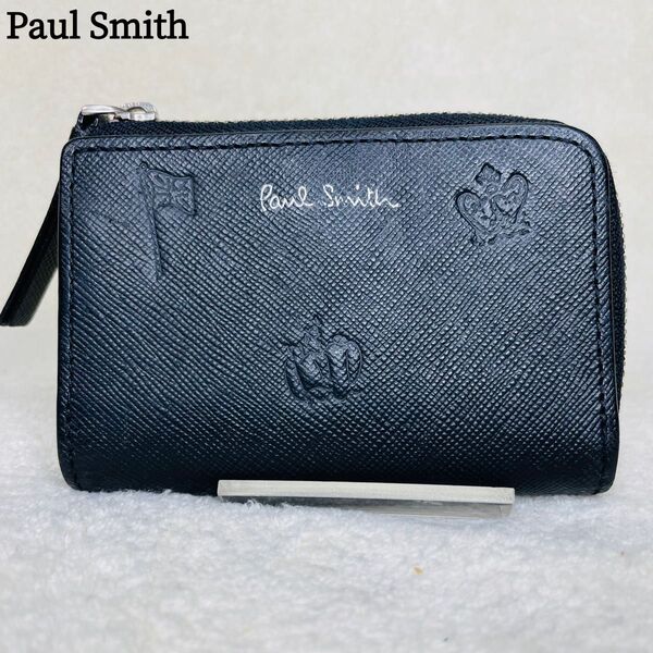 Paul Smith ポールスミス 4連キーケース コインケース カードケース レザー ブラック 黒