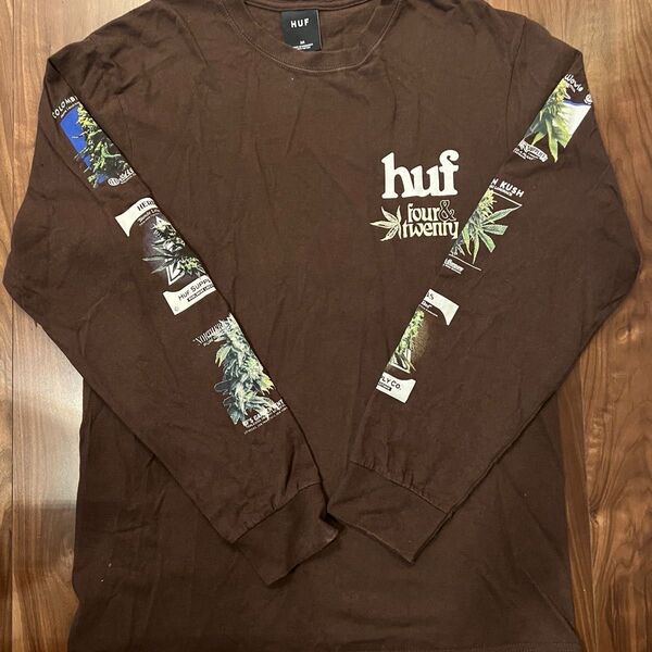完売品 HUF PLANTLIFE 420 大麻 ガンジャ柄 袖プリント ロンT