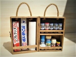  spice box small pine new goods hand made original work . build-to-order manufacturing camp gear DIY spice rack 