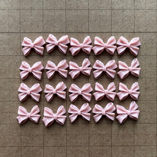 【まとめ割引あり】ネイルパーツ 20個 リボン ピンク 蝶ネクタイ