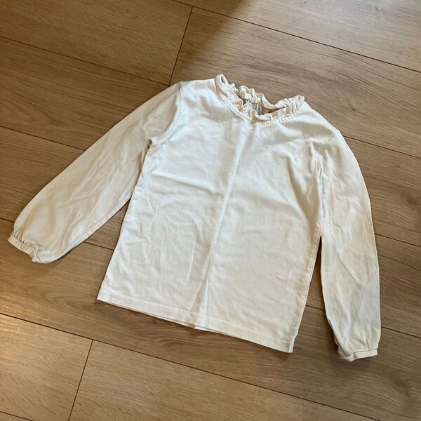 子供服 UNIQLO ロンT 長袖 サイズ120 カットソー 白 アイボリー