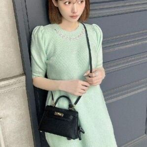 新品 Rady 綺麗色 半袖ニットワンピース パール装飾