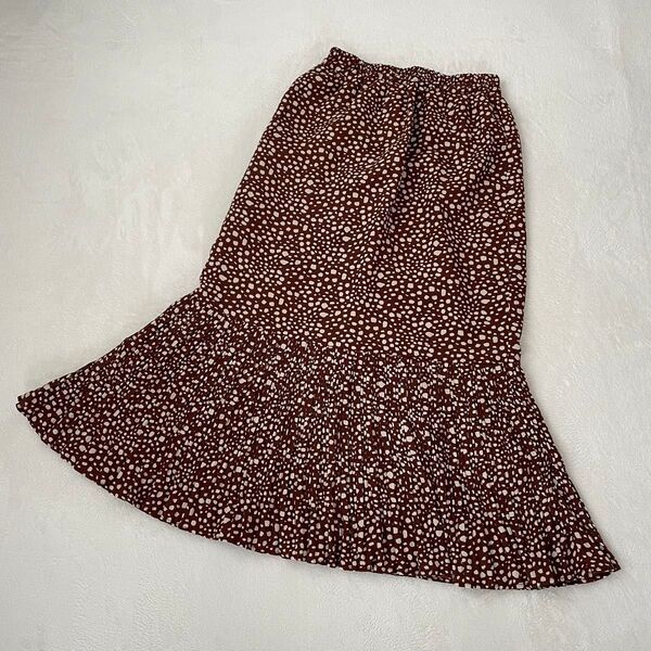 ☆最終価格までお値下げしました☆ MAJESTIC LEGON アソート柄裾プリーツスカート ブラウン