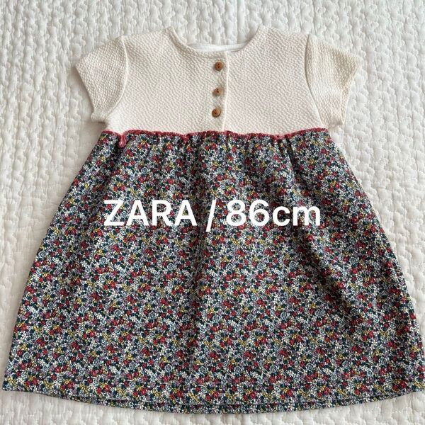 ZARA baby 半袖切り替えワンピース 86cm 美品